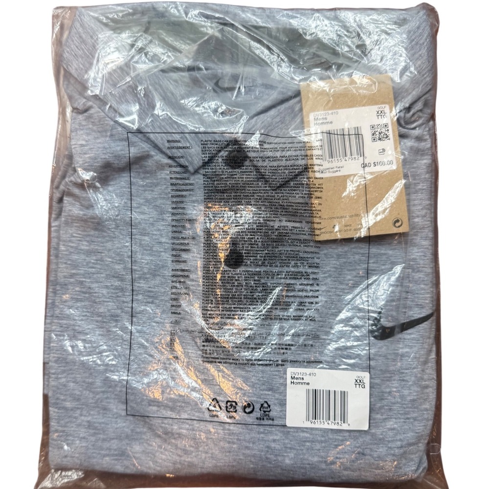 Nike Golf Dri-FIT Mens Polo Shirt Heather Grey XXL DV3123-410 NEW NWT 2XL